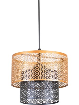 Allians Modern Osmanlı Külliye Motif Bakır Siyah Sarkıt Avize, Şık ve Zarif Aydınlatma