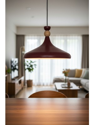 Allians Vişne Çürüğü Ahşap Sarkıt Avize, Şık ve Modern Aydınlatma Seçeneği