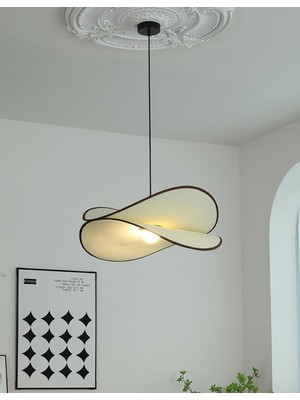 Allians Modern Krem Kumaş Sarkıt Avize, Salon ve Mutfak Için Şık Tasarım