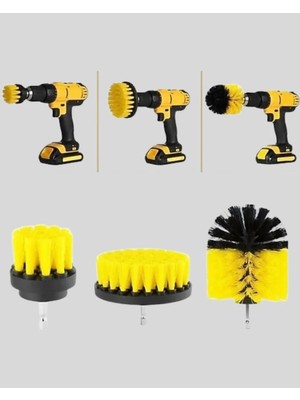 Ucuz Tekno 3’lü Matkap Temizlik Fırçası Seti – Banyo, Mutfak ve Araç Jantı Için Etkili