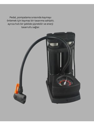 Ucuz Tekno Kaymaz Pedallı Ayaklı Hava Pompası Tüm Supap Uyumlu