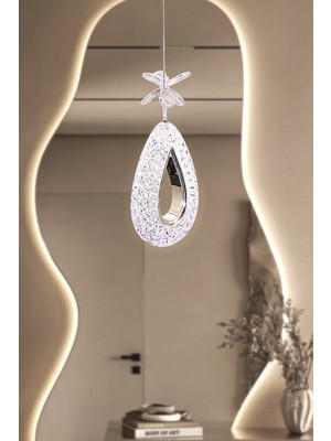 Allians Modern Krom Kristal LED Avize, Beyaz Işık, Enerji Tasarruflu, Hol ve Yemek Odası