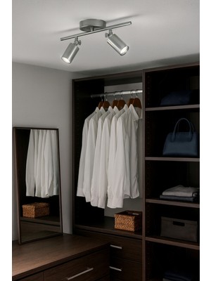 Allians Şık 2'li Gri Modern LED Spot Avize, Cafe, Mutfak ve Banyo Dekoru