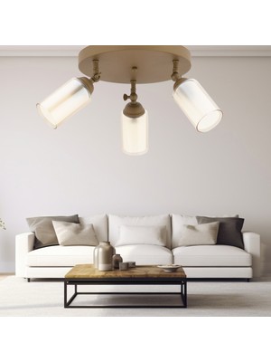 Allians Şık 3'lü Eskitme Plafonyer, Modern Oturma ve Koridor Aydınlatması