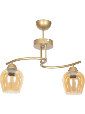 Allians Modern Eskitme Kasa Bal Camlı 2’li Avize, Salon, Mutfak, Yatak Odası Için