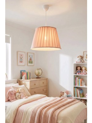 Allians Sevimli Toz Pembe Kız Çocuk Odası Avizesi, Şık ve Renkli Aksesuar