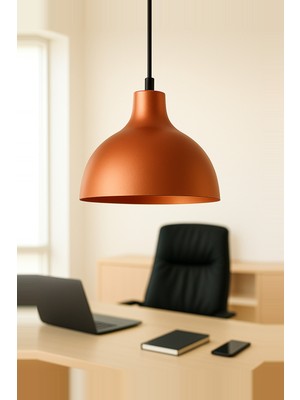 Allians Modern Rustik Metal Tekli Bakır Sarkıt Avize, Şık Endüstriyel Tasarım