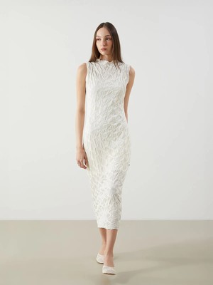 Lc Waikiki Yeni Sezon Dik Yaka Kendinden Desenli Elbise