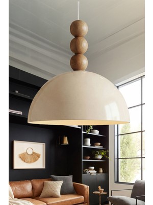 Allians Bohem Ahşap ve Metal Sarkıt Avize, 30 Cm, Yemek Masası ve Salon Aydınlatması