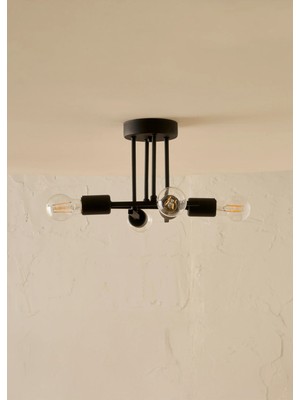 Allians Modern 4'lü Siyah Avize, 35X15 Cm, Şık ve Şık Aydınlatma Parçası