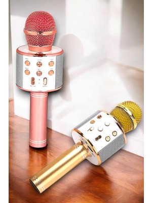 Ucuz Tekno Kablosuz Bluetooth Karaoke Mikrofon USB ve Aux Girişli, Yüksek Ses Kalitesi