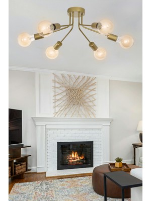 Allians Modern 6'lı Eskitme Renk Avize, Salon, Oturma ve Mutfak Dekoru