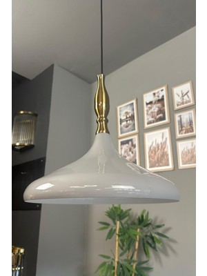 Allians Gri Eskitme Simya Tasarımlı Tekli Avize, Salon ve Mutfak Için Şık Aydınlatma