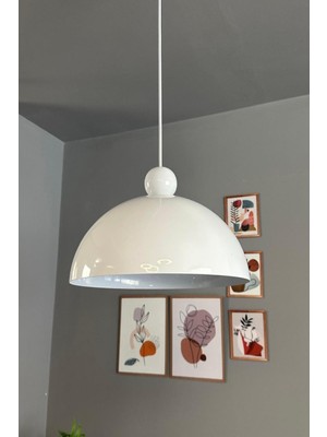 Allians Şık Beyaz Boncuklu Sarkıt Avize, Salon, Kafe ve Dekorasyon Işığı