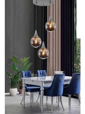 Allians Modern Kapalı Camlı Üçlü Avize, Şık ve Zarif Dekorasyon Parçası