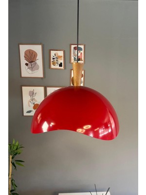 Allians Kırmızı Tekli Avize, Huni Başlık, Sarkıt Lamba, Modern Aydınlatma