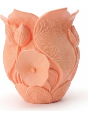Ucuz Tekno Turuncu Çiçek Desenli 3D Dekoratif Vazo Modern Masaüstü Aksesuar