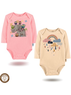 Mahfel %100 Pamuklu Premium Çıtçıtlı Bebek Body Zıbın 42-44