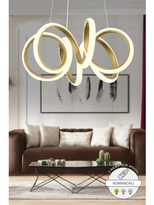 Allians Modern Lion Kumandalı 3 Renk Sarkıt LED Avize, Şık ve Fonksiyonel