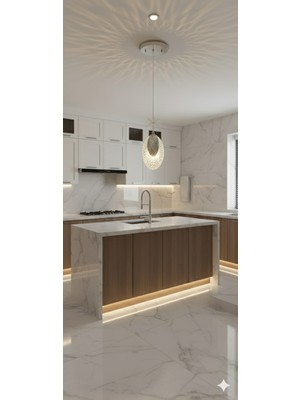 Allians Şık Ay Krom Tekli Sarkıt, 3 Renk Power Led, Mutfak, Koridor, Banyo&amp;tuvalet Için