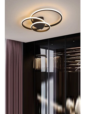 Allians Modern Siyah ve Beyaz LED 3'lü Avize, Şık Salon ve Mutfak Aydınlatması