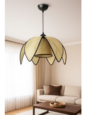 Allians Rattan Pervane Sarkıt Avize, Şık ve Sıcak Atmosfer Yaratır