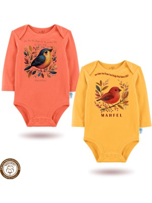 Mahfel %100 Pamuklu Premium Çıtçıtlı Bebek Body Zıbın 818-819