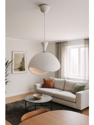 Allians Modern 3D Iskandinav Tarz Oturma Odası Beton Avize Seti