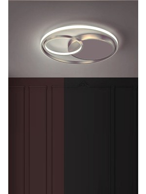 Allians Modern Gri Kasa Beyaz Ledli Ikili Avize, Şık ve Şık Tasarım