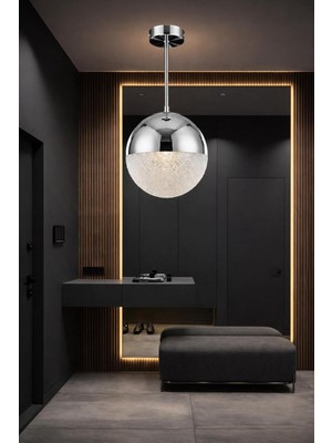 Allians Modern 3 Renk LED Tek Top Krom Tavana Asma Avize