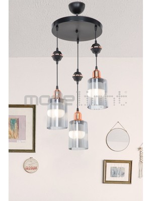 Allians Şık 3’lü Optik Camlı Karo Akses Küre Avize, Modern ve Elegant Tasarım