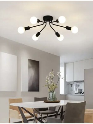 Allians Şık Modern Siyah Tavana Asma Avize, Zarif Tasarım ve Işık Şıklığı