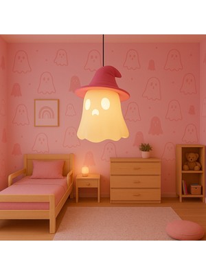 Allians Sevimli Sarkıt Hayalet Avize, Çocuk Odası Için 3D Gece Lambası Dekoru