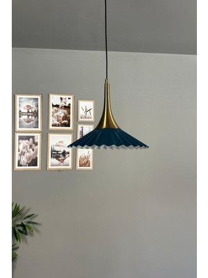 Allians Deniz Yeşili Metal Sarkıt Avize, Modern ve Eskitme Tarzı Aydınlatma