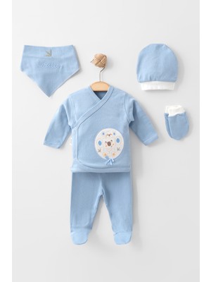 Zeynuko Bebek Koala Desenli %100 Pamuk 5'li 0-3 Ay Yenidoğan Hastane Çıkışı Zıbın Seti