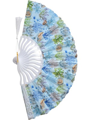 Yelpaze Dünyası Yelpaze Su Altı Desenli Şık Serinletici