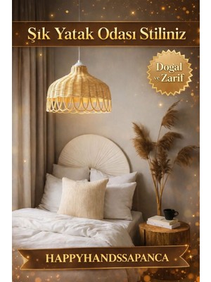 Allians Şık Rattan Bambu Avize Aydınlatma Duy ile Doğal Işık Şıklığı