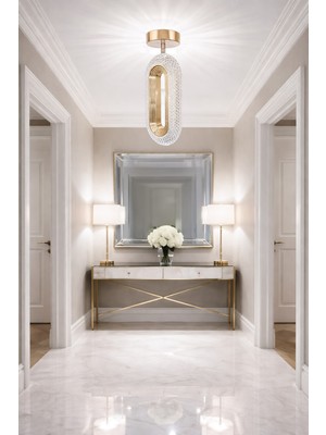 Allians Modern LED Kristal Plafonyer, Enerji Tasarruflu, Beyaz Işık, Şık Tasarım