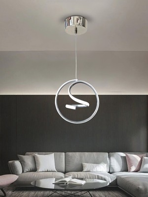 Allians Modern Tekli Sarkıt LED Avize, Antre ve Oda Için Beyaz Işıkli Elegan Tasarım