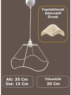 Allians Dalgalı Avize Teli, Beyaz Statik Boyalı, Iskelet ve Duy Takımı Dahil