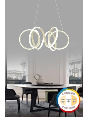 Allians Modern Sarkıt Avize, Üç Renk LED Işık, Salon, Mutfak ve Oda Dekoru