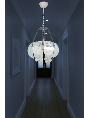 Allians Şık Krom Avize, Tekli Camlı ve Taşlı Modern Tasarım