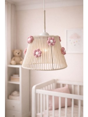 Allians Renkli Makrome Çiçekli Sarkıt Avize, Genç ve Çocuk Odası Dekorasyonu