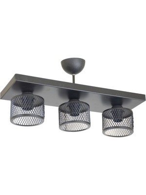 Allians Modern Üçlü Kafes Tasarımlı Şık Plafonyer Avize, Evinizde Tarz Yaratır