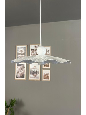 Allians Beyaz Boncuklu Tekli Sarkıt Avize, Restoran ve Salon Aydınlatması