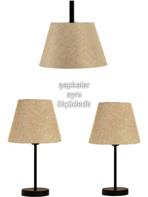 Allians Şık Bej ve Siyah Abajur Takımı, Modern Evinize Zarif Dokunuş