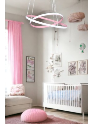 Allians Modern Pembe LED Avize, Yatak Odası, Salon, Çocuk ve Mutfak Için 2'li Set