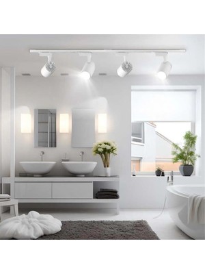 Allians 6 Adet Beyaz ve Günışığı LED Ray Spot Işık, 360° Döner, 2m Raylı Armatür