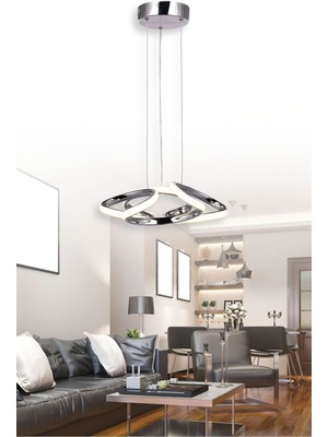 Allians Modern Çok Renkli Krom LED Sarkıt Avize, Şık ve Parlak Aydınlatma