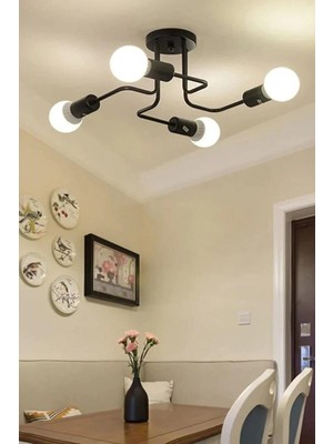 Allians Şık Dörtlü Ahtapot Kollu Döngülü Avize, Modern ve Zarif Tasarım